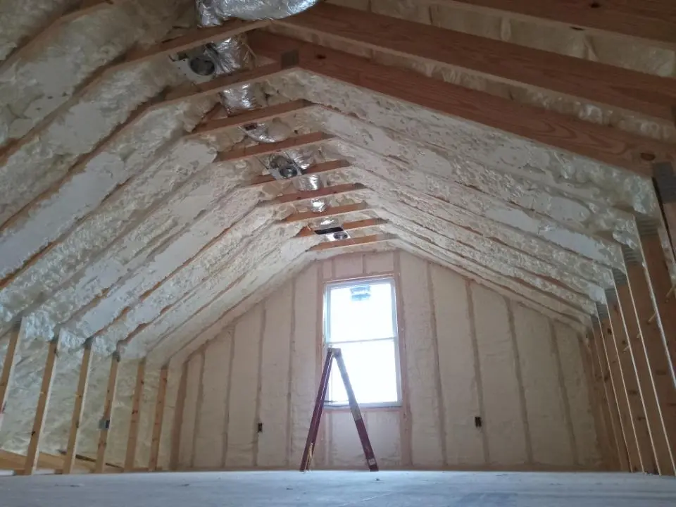 Spray foam roofing application for Crawl Space Insulation project in Sodus